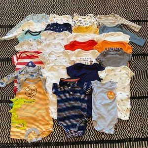 Lot of 27 baby boy 3-6 month onesies